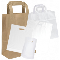 Papiertragetaschen weiß/brau